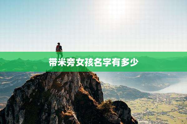 带米旁女孩名字有多少