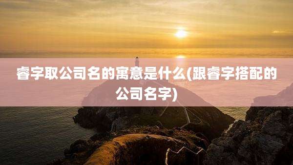 睿字取公司名的寓意是什么(跟睿字搭配的公司名字)