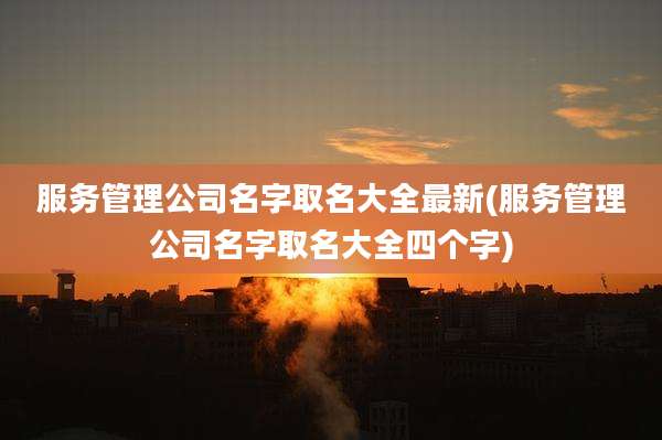 服务管理公司名字取名大全最新(服务管理公司名字取名大全四个字)