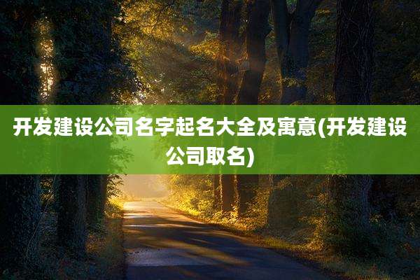 开发建设公司名字起名大全及寓意(开发建设公司取名)