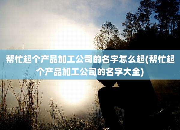 帮忙起个产品加工公司的名字怎么起(帮忙起个产品加工公司的名字大全)