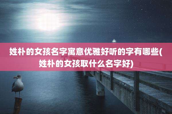 姓朴的女孩名字寓意优雅好听的字有哪些(姓朴的女孩取什么名字好)