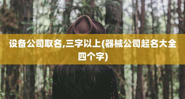 设备公司取名,三字以上(器械公司起名大全四个字)