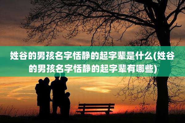 姓谷的男孩名字恬静的起字辈是什么(姓谷的男孩名字恬静的起字辈有哪些)