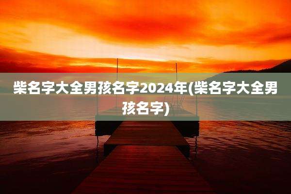 柴名字大全男孩名字2024年(柴名字大全男孩名字)