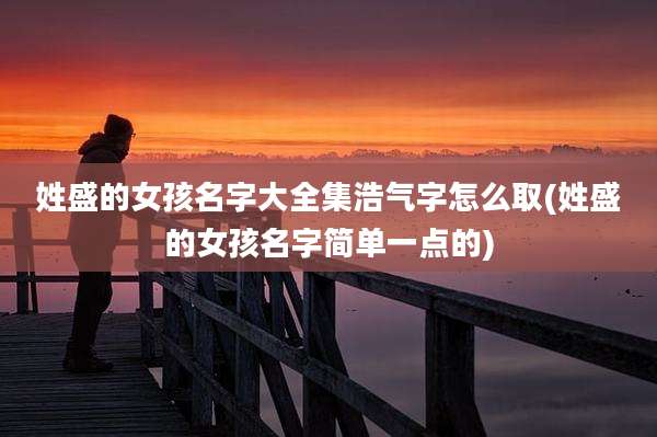 姓盛的女孩名字大全集浩气字怎么取(姓盛的女孩名字简单一点的)