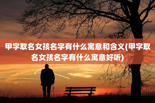 甲字取名女孩名字有什么寓意和含义(甲字取名女孩名字有什么寓意好听)