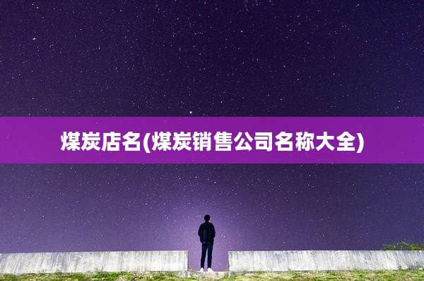 煤炭店名(煤炭销售公司名称大全)