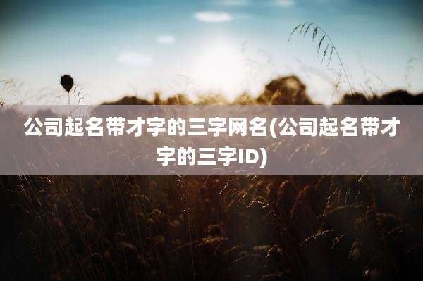 公司起名带才字的三字网名(公司起名带才字的三字ID)