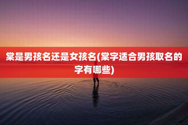 棠是男孩名还是女孩名(棠字适合男孩取名的字有哪些)