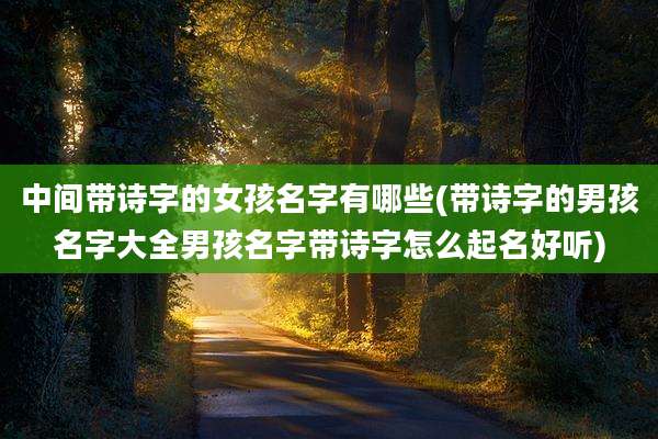 中间带诗字的女孩名字有哪些(带诗字的男孩名字大全男孩名字带诗字怎么起名好听)
