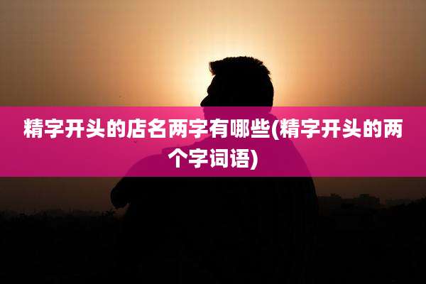 精字开头的店名两字有哪些(精字开头的两个字词语)