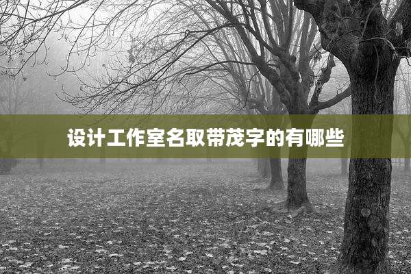 设计工作室名取带茂字的有哪些