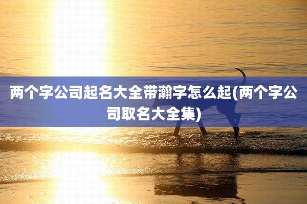 两个字公司起名大全带瀚字怎么起(两个字公司取名大全集)
