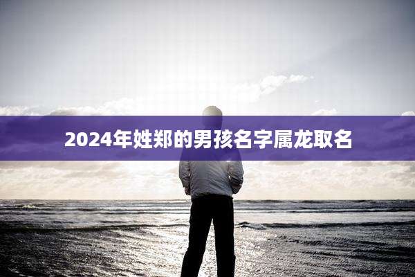 2024年姓郑的男孩名字属龙取名