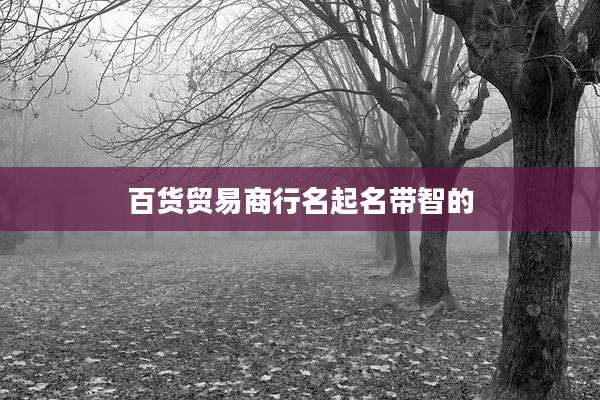 百货贸易商行名起名带智的