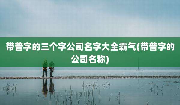 带普字的三个字公司名字大全霸气(带普字的公司名称)