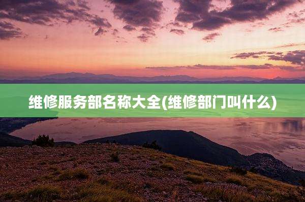 维修服务部名称大全(维修部门叫什么)