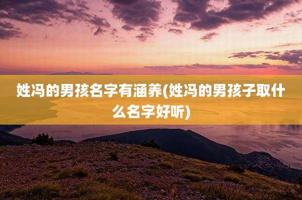 姓冯的男孩名字有涵养(姓冯的男孩子取什么名字好听)