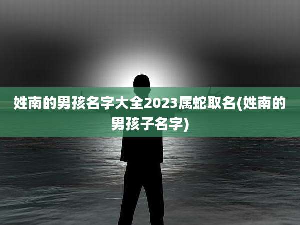 姓南的男孩名字大全2023属蛇取名(姓南的男孩子名字)