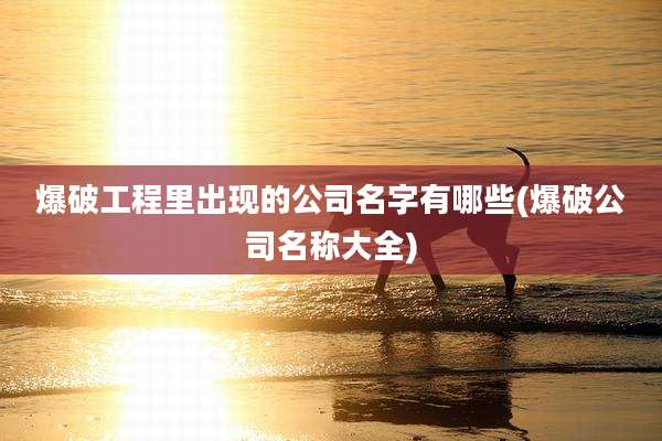 爆破工程里出现的公司名字有哪些(爆破公司名称大全)