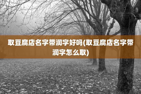 取豆腐店名字带润字好吗(取豆腐店名字带润字怎么取)