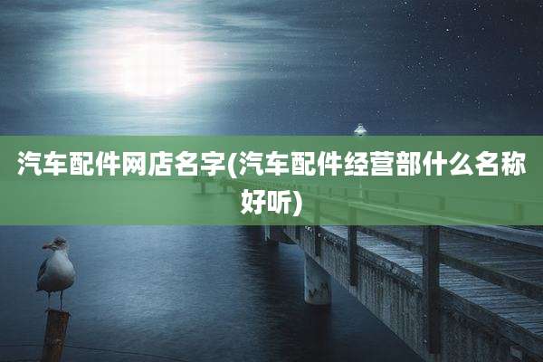 汽车配件网店名字(汽车配件经营部什么名称好听)