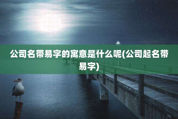 公司名带易字的寓意是什么呢(公司起名带易字)