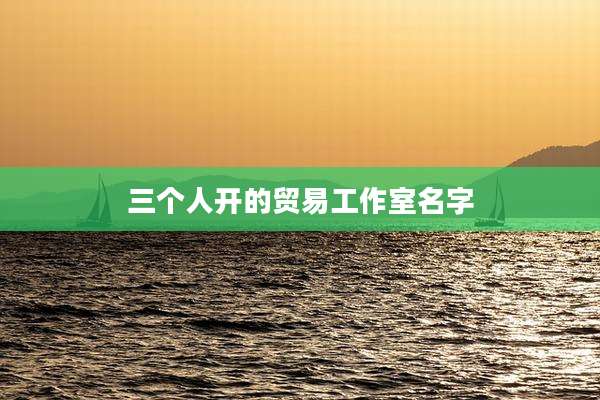 三个人开的贸易工作室名字