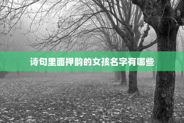 诗句里面押韵的女孩名字有哪些