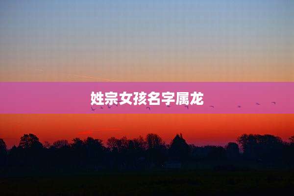 姓宗女孩名字属龙