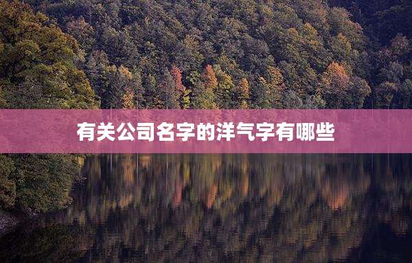有关公司名字的洋气字有哪些