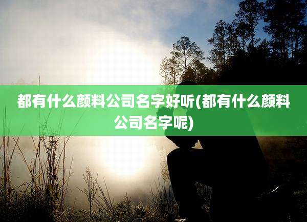 都有什么颜料公司名字好听(都有什么颜料公司名字呢)
