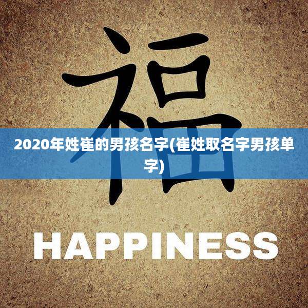 2020年姓崔的男孩名字(崔姓取名字男孩单字)
