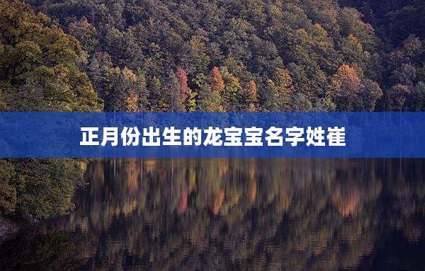 正月份出生的龙宝宝名字姓崔