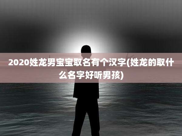 2020姓龙男宝宝取名有个汉字(姓龙的取什么名字好听男孩)