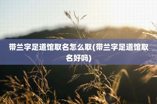 带兰字足道馆取名怎么取(带兰字足道馆取名好吗)