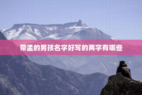 带孟的男孩名字好写的两字有哪些