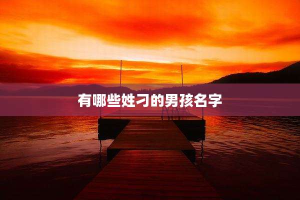 有哪些姓刁的男孩名字