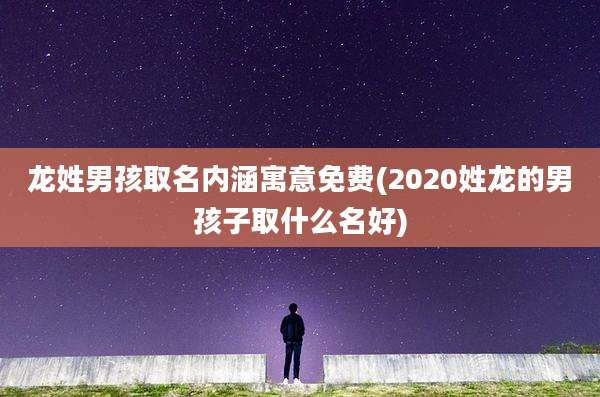 龙姓男孩取名内涵寓意免费(2020姓龙的男孩子取什么名好)