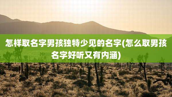 怎样取名字男孩独特少见的名字(怎么取男孩名字好听又有内涵)