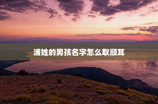 浦姓的男孩名字怎么取顺耳