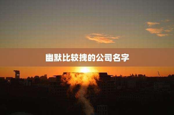 幽默比较拽的公司名字