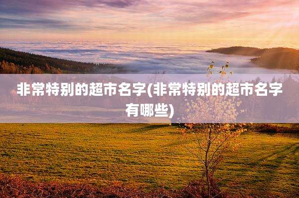 非常特别的超市名字(非常特别的超市名字有哪些)