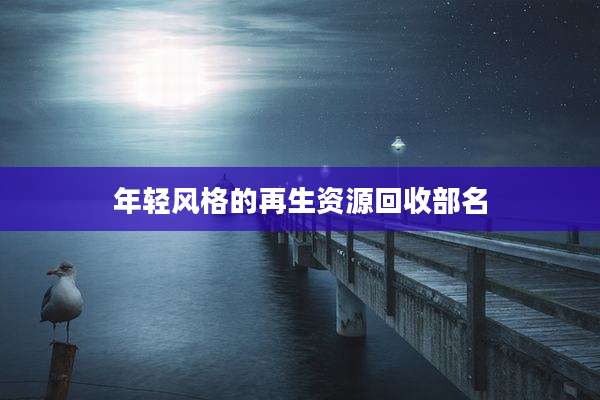 年轻风格的再生资源回收部名