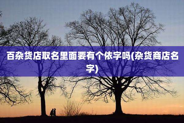 百杂货店取名里面要有个依字吗(杂货商店名字)