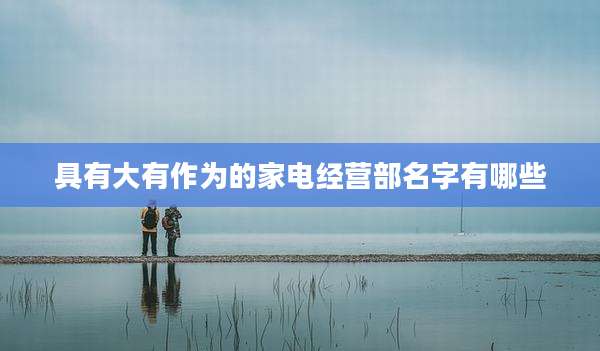 具有大有作为的家电经营部名字有哪些