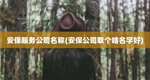 安保服务公司名称(安保公司取个啥名字好)
