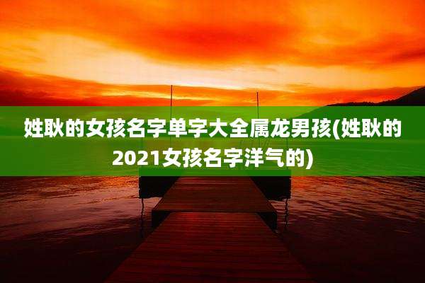 姓耿的女孩名字单字大全属龙男孩(姓耿的2021女孩名字洋气的)