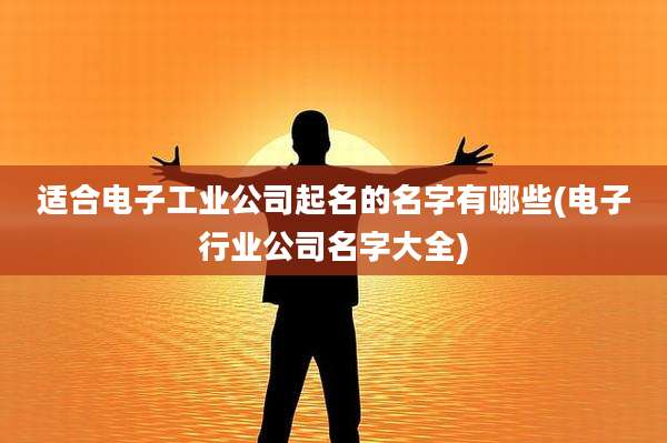 适合电子工业公司起名的名字有哪些(电子行业公司名字大全)